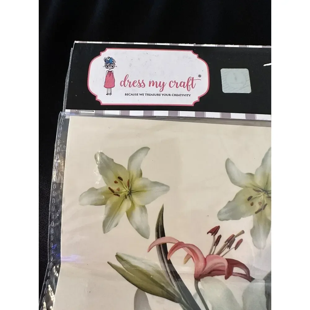 New Sealed Dress My Craft Transfer Me Exotic Lilies Flower Red White Yellow Pink